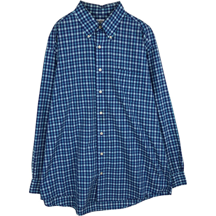 Brooks Brothers Est.1818 Sport Shirt Long Sleeve Button-Down Check Shirt, Men's Size L (approx.) cotton blue type Vintage Second Hand