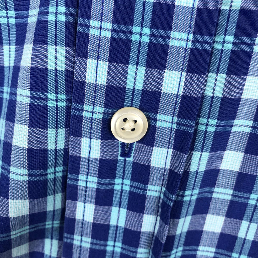 Brooks Brothers Est.1818 Sport Shirt Long Sleeve Button-Down Check Shirt, Men's Size L (approx.) cotton blue type Vintage Second Hand