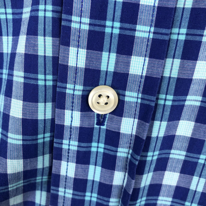Brooks Brothers Est.1818 Sport Shirt Long Sleeve Button-Down Check Shirt, Men's Size L (approx.) cotton blue type Vintage Second Hand