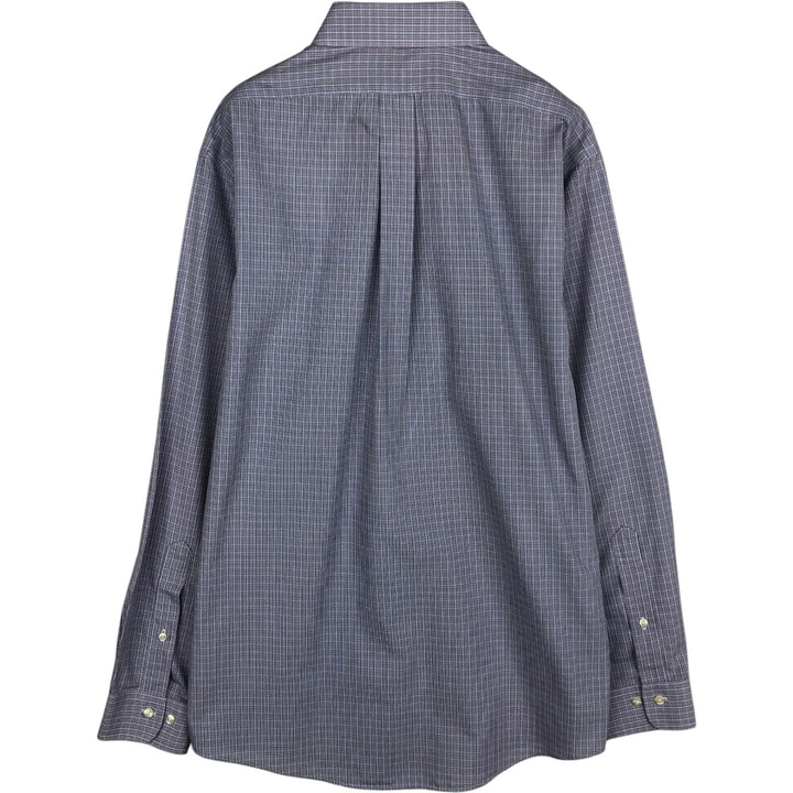 Brooks Brothers 346 Long Sleeve Button-Down Check Shirt, Men's Size L cotton blue type Vintage Second Hand