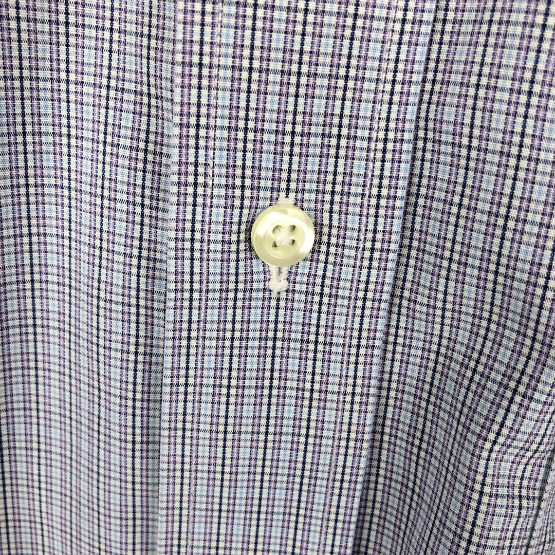 Brooks Brothers 346 Long Sleeve Button-Down Check Shirt, Men's Size L cotton blue type Vintage Second Hand