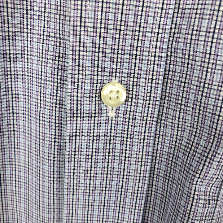 Brooks Brothers 346 Long Sleeve Button-Down Check Shirt, Men's Size L cotton blue type Vintage Second Hand