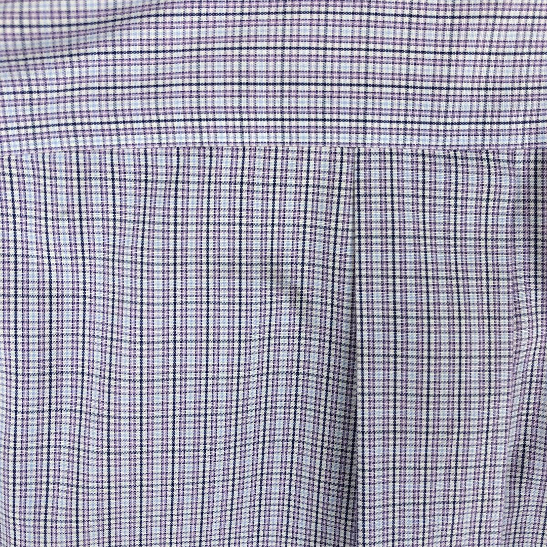 Brooks Brothers 346 Long Sleeve Button-Down Check Shirt, Men's Size L cotton blue type Vintage Second Hand