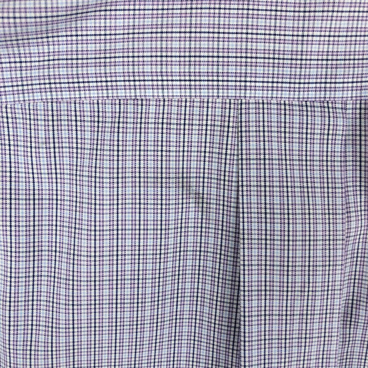 Brooks Brothers 346 Long Sleeve Button-Down Check Shirt, Men's Size L cotton blue type Vintage Second Hand