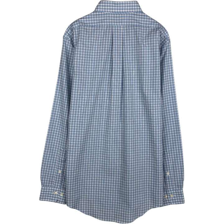 Brooks Brothers Est.1818 REGENT Long Sleeve Button-Down Check Shirt, Men's Size M cotton Blue type light blue Vintage Second Hand