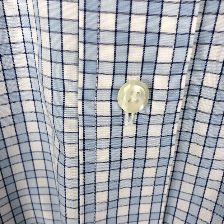 Brooks Brothers Est.1818 REGENT Long Sleeve Button-Down Check Shirt, Men's Size M cotton Blue type light blue Vintage Second Hand