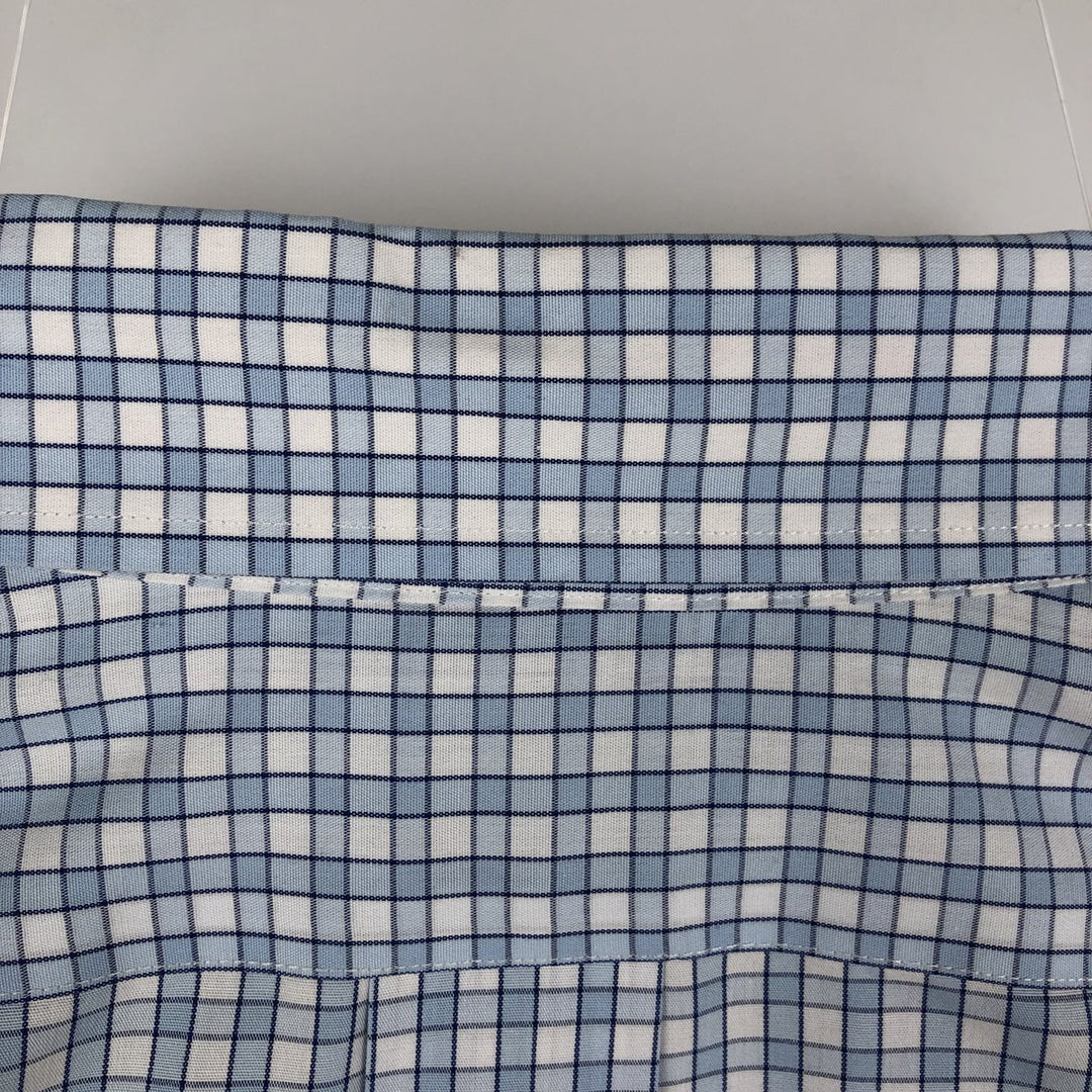 Brooks Brothers Est.1818 REGENT Long Sleeve Button-Down Check Shirt, Men's Size M cotton Blue type light blue Vintage Second Hand
