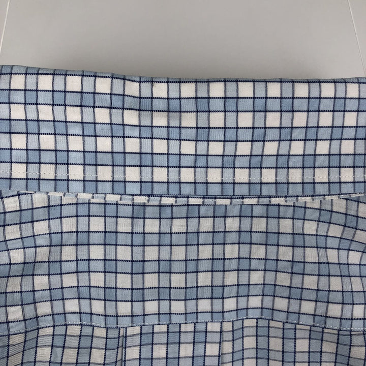 Brooks Brothers Est.1818 REGENT Long Sleeve Button-Down Check Shirt, Men's Size M cotton Blue type light blue Vintage Second Hand