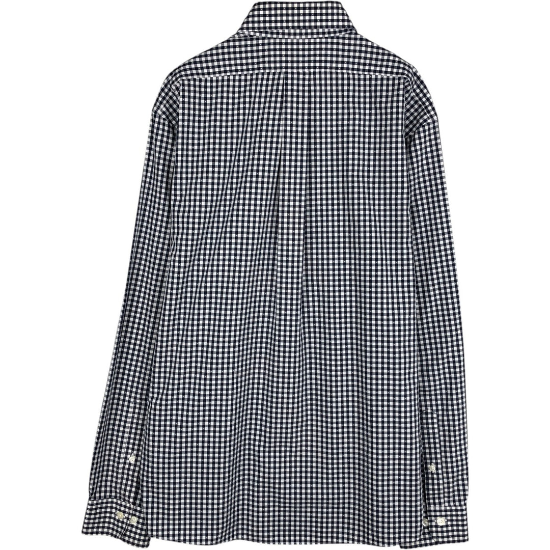 Brooks Brothers Est.1818 REGENT FIT Gingham Check Long-Sleeve Button-Down Check Shirt, Men's Size L (approx.) cotton black type Vintage Second Hand