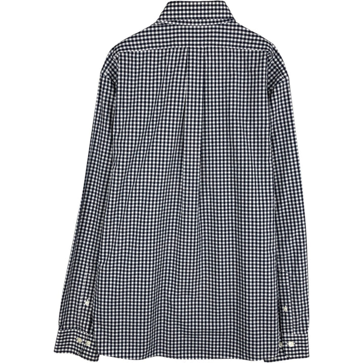 Brooks Brothers Est.1818 REGENT FIT Gingham Check Long-Sleeve Button-Down Check Shirt, Men's Size L (approx.) cotton black type Vintage Second Hand