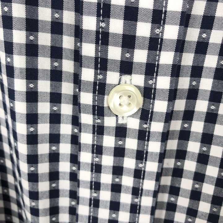 Brooks Brothers Est.1818 REGENT FIT Gingham Check Long-Sleeve Button-Down Check Shirt, Men's Size L (approx.) cotton black type Vintage Second Hand