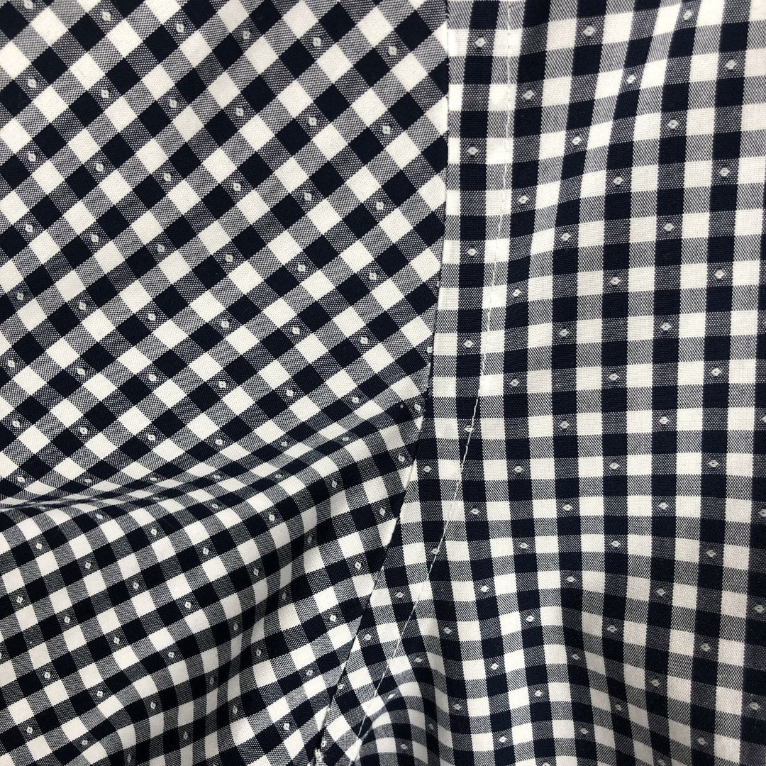 Brooks Brothers Est.1818 REGENT FIT Gingham Check Long-Sleeve Button-Down Check Shirt, Men's Size L (approx.) cotton black type Vintage Second Hand