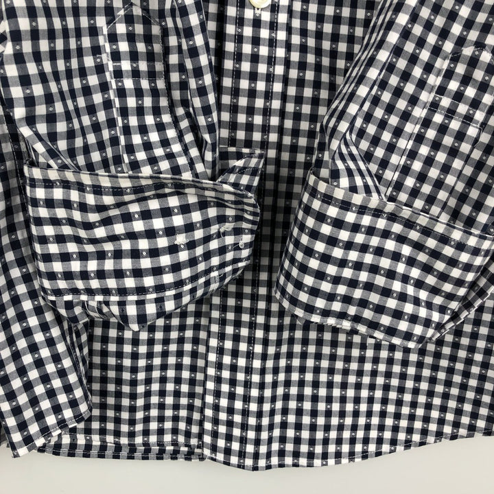 Brooks Brothers Est.1818 REGENT FIT Gingham Check Long-Sleeve Button-Down Check Shirt, Men's Size L (approx.) cotton black type Vintage Second Hand