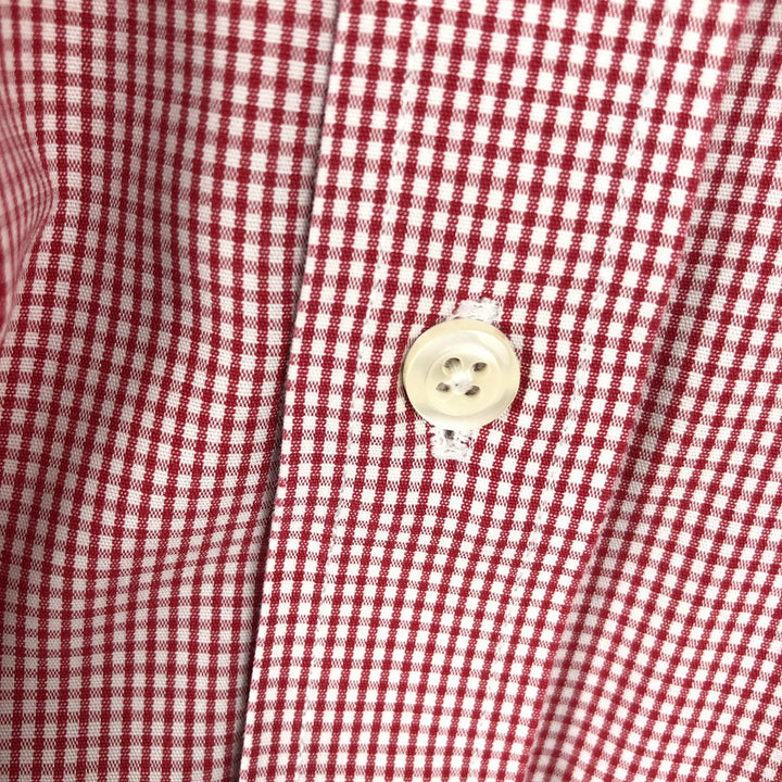 Brooks Brothers 1818 REGENT Gingham Check Long-Sleeve Button-Down Check Shirt, Men's Size L (approx.) cotton red type Vintage Second Hand