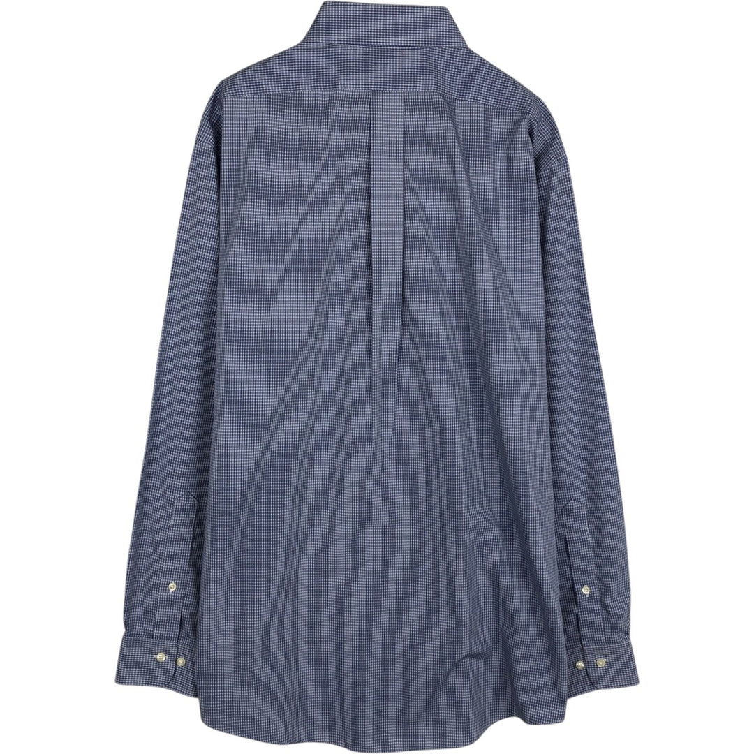 Brooks Brothers 1818 REGENT Long Sleeve Button-Down Check Shirt, Men's Size L cotton blue type Vintage Second Hand