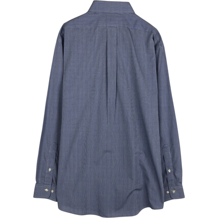 Brooks Brothers 1818 REGENT Long Sleeve Button-Down Check Shirt, Men's Size L cotton blue type Vintage Second Hand