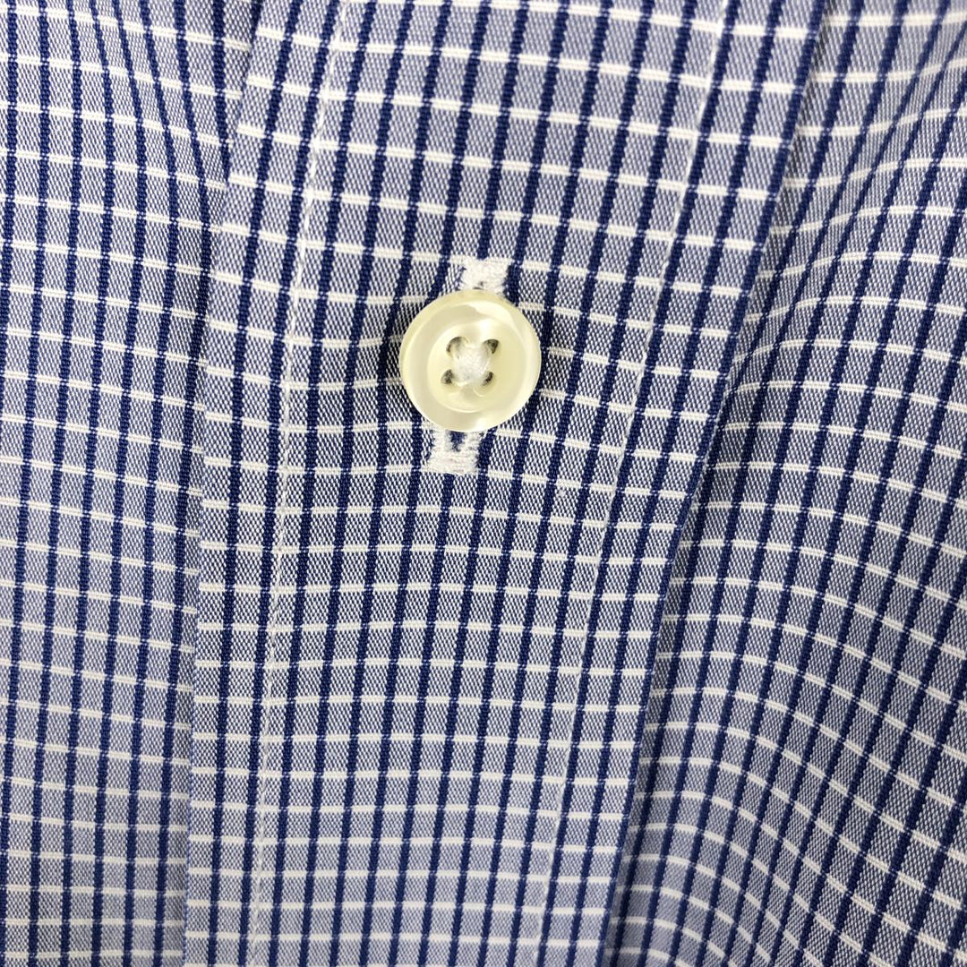 Brooks Brothers 1818 REGENT Long Sleeve Button-Down Check Shirt, Men's Size L cotton blue type Vintage Second Hand