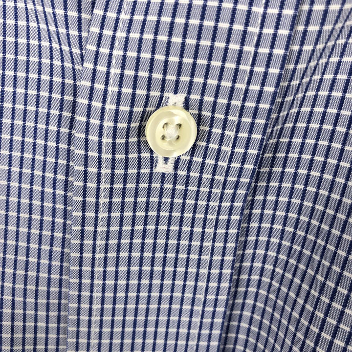 Brooks Brothers 1818 REGENT Long Sleeve Button-Down Check Shirt, Men's Size L cotton blue type Vintage Second Hand
