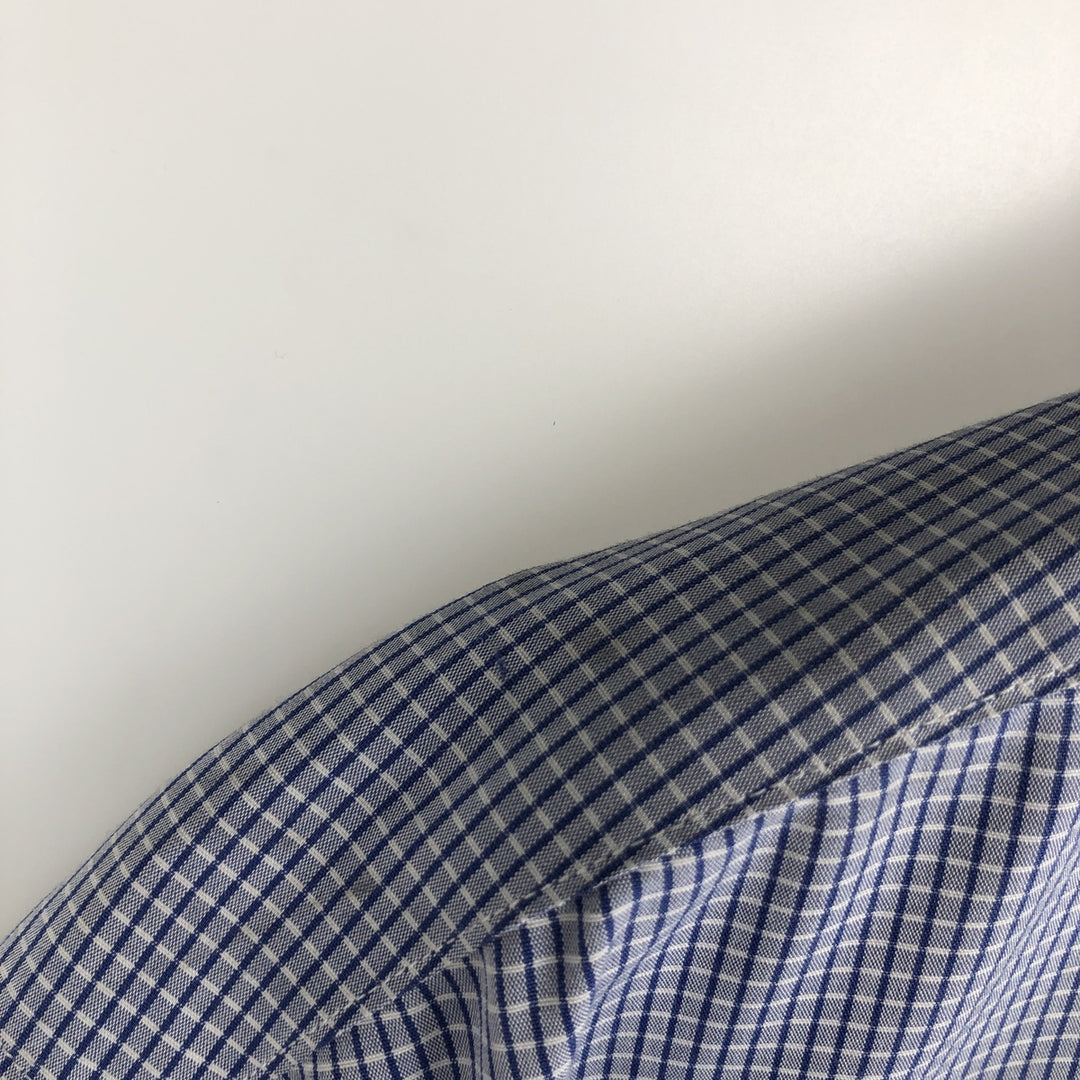 Brooks Brothers 1818 REGENT Long Sleeve Button-Down Check Shirt, Men's Size L cotton blue type Vintage Second Hand
