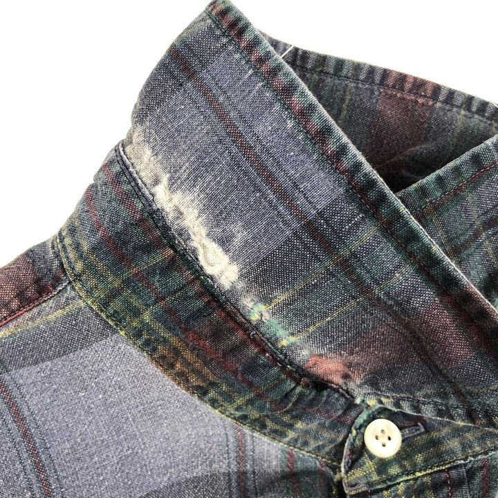 Brooks Brothers Est.1818 Long Sleeve Button-Down Check Shirt, Men's XL cotton navy blue type Vintage Second Hand