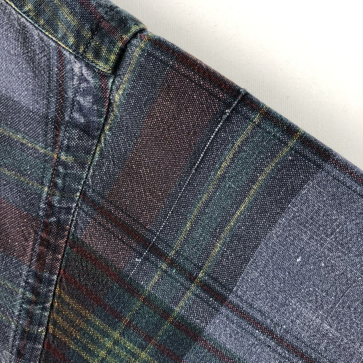 Brooks Brothers Est.1818 Long Sleeve Button-Down Check Shirt, Men's XL cotton navy blue type Vintage Second Hand