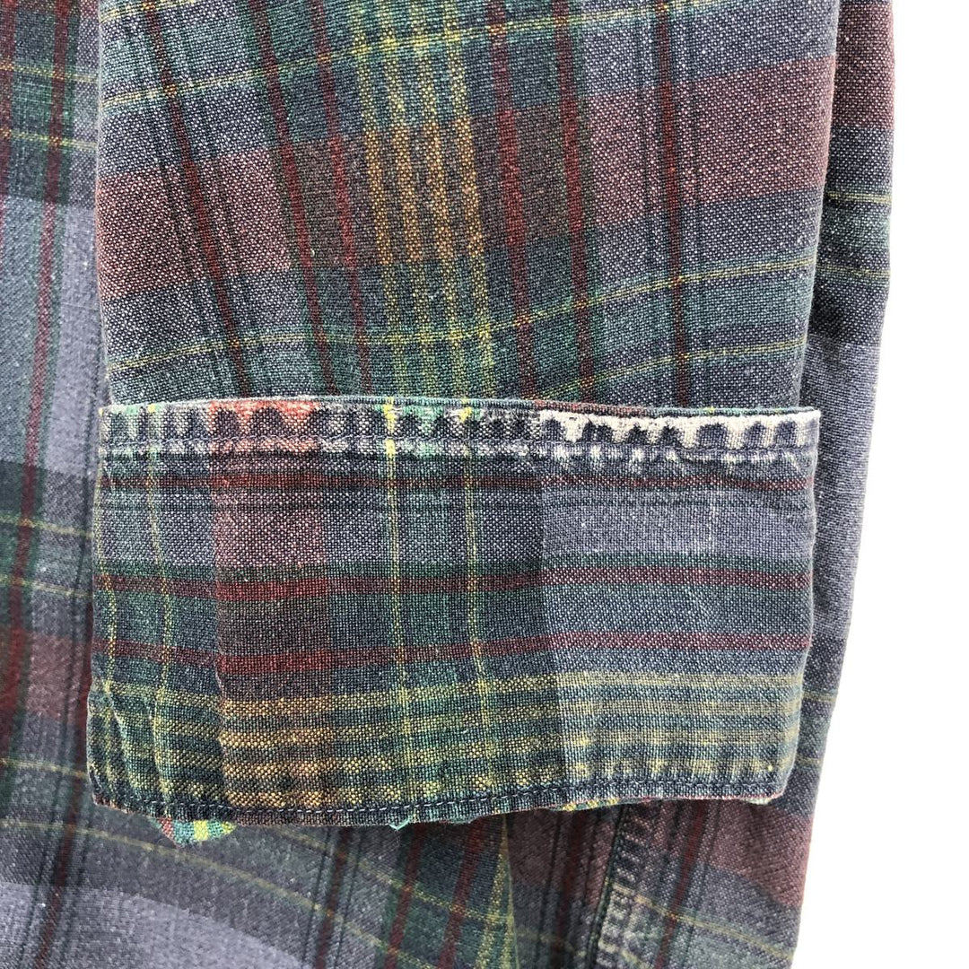 Brooks Brothers Est.1818 Long Sleeve Button-Down Check Shirt, Men's XL cotton navy blue type Vintage Second Hand