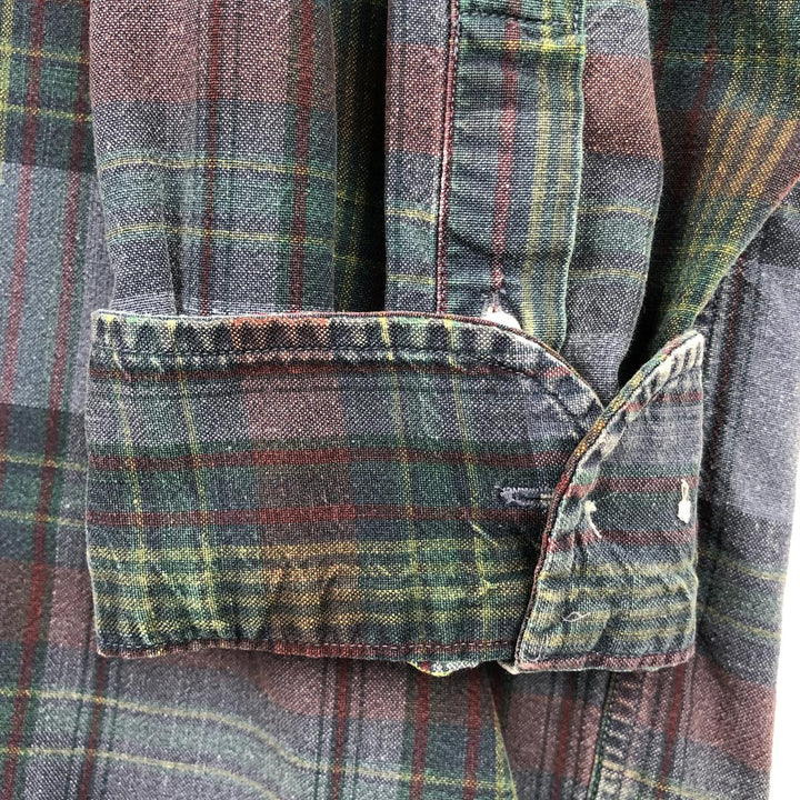 Brooks Brothers Est.1818 Long Sleeve Button-Down Check Shirt, Men's XL cotton navy blue type Vintage Second Hand