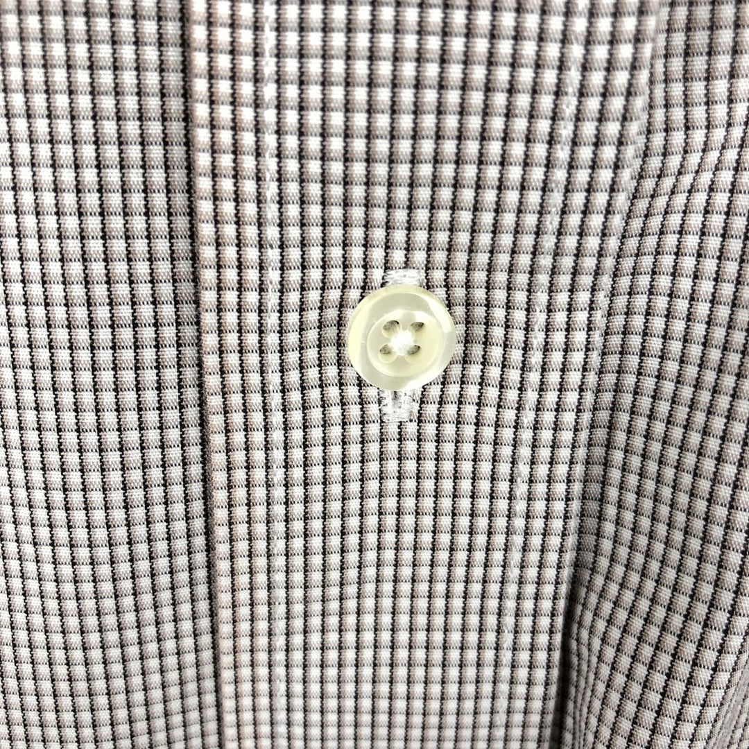 Brooks Brothers 346 Long Sleeve Button-Down Check Shirt, Men's XL cotton brown type Vintage Second Hand