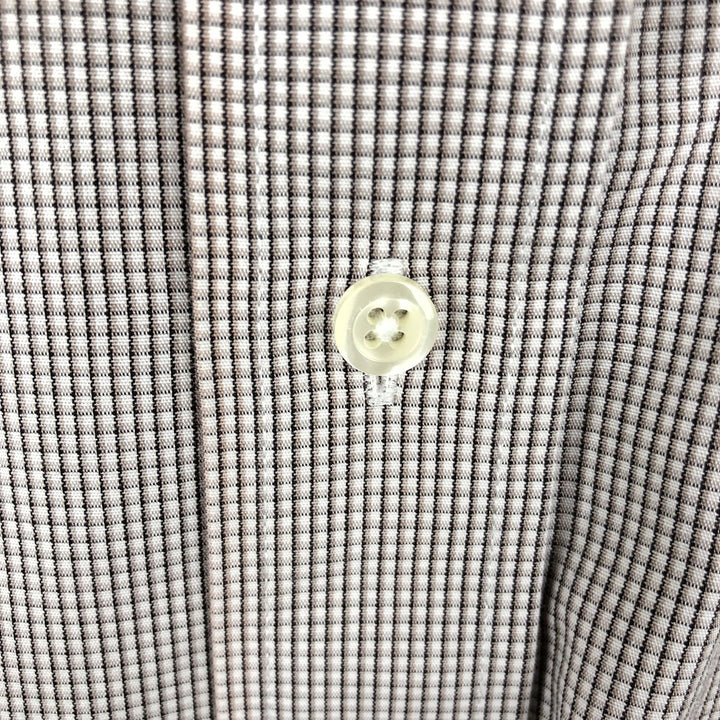 Brooks Brothers 346 Long Sleeve Button-Down Check Shirt, Men's XL cotton brown type Vintage Second Hand