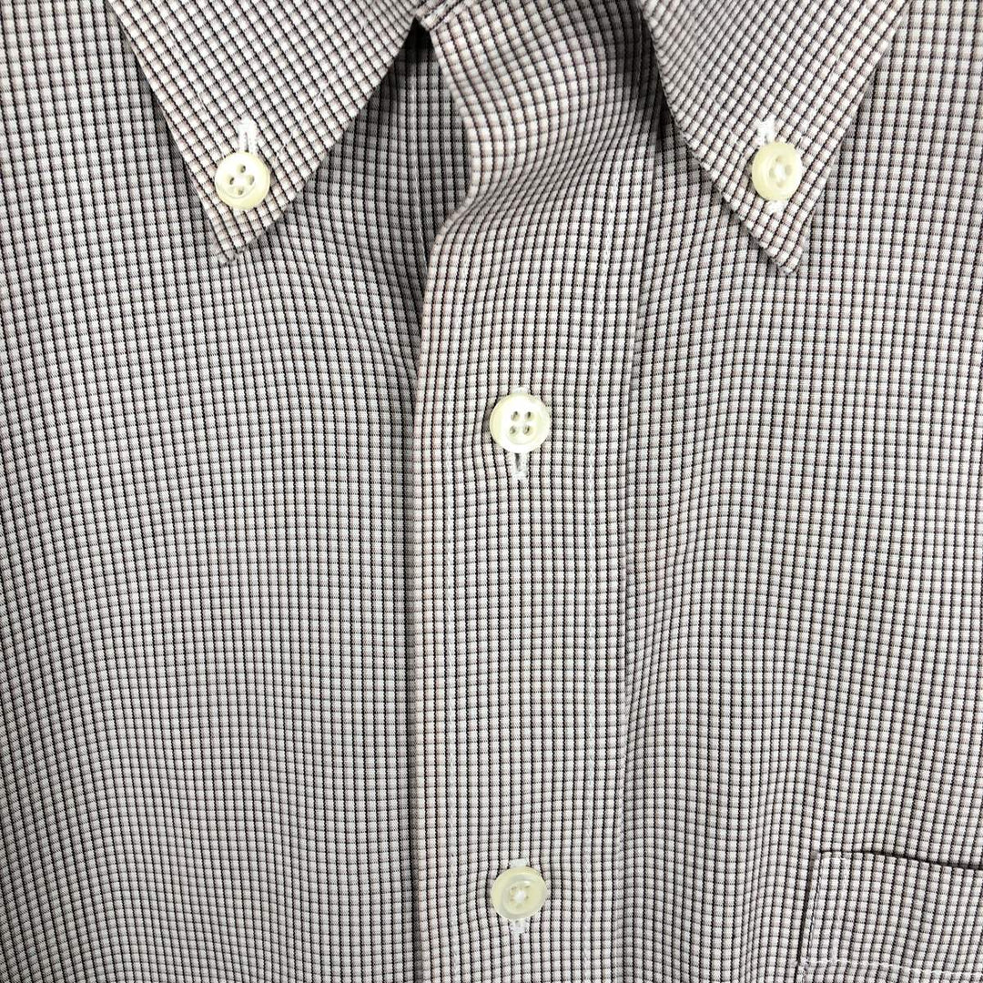 Brooks Brothers 346 Long Sleeve Button-Down Check Shirt, Men's XL cotton brown type Vintage Second Hand