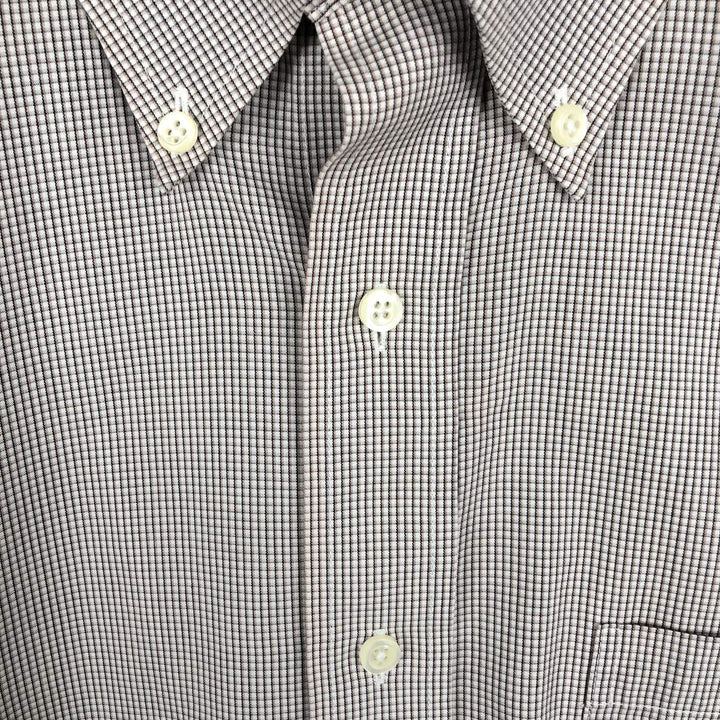 Brooks Brothers 346 Long Sleeve Button-Down Check Shirt, Men's XL cotton brown type Vintage Second Hand