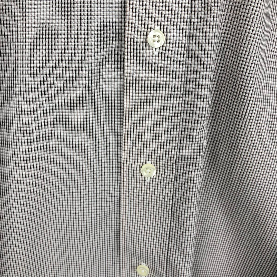 Brooks Brothers 346 Long Sleeve Button-Down Check Shirt, Men's XL cotton brown type Vintage Second Hand
