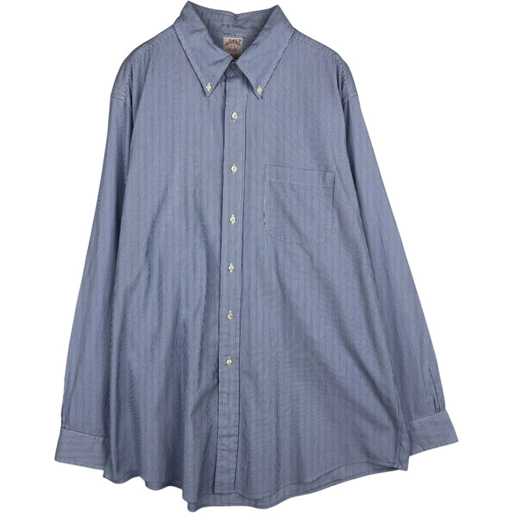 Brooks Brothers Est.1818 Long Sleeve Button-Down Striped Shirt, Men's XL cotton blue type Vintage Second Hand