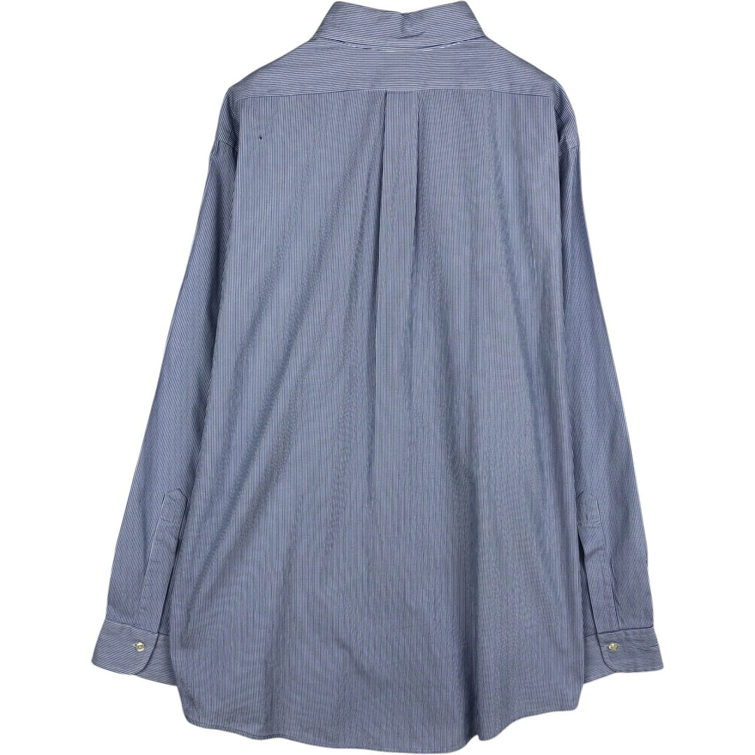 Brooks Brothers Est.1818 Long Sleeve Button-Down Striped Shirt, Men's XL cotton blue type Vintage Second Hand
