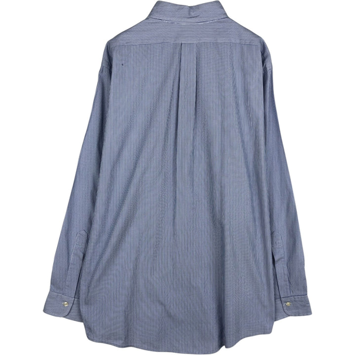 Brooks Brothers Est.1818 Long Sleeve Button-Down Striped Shirt, Men's XL cotton blue type Vintage Second Hand