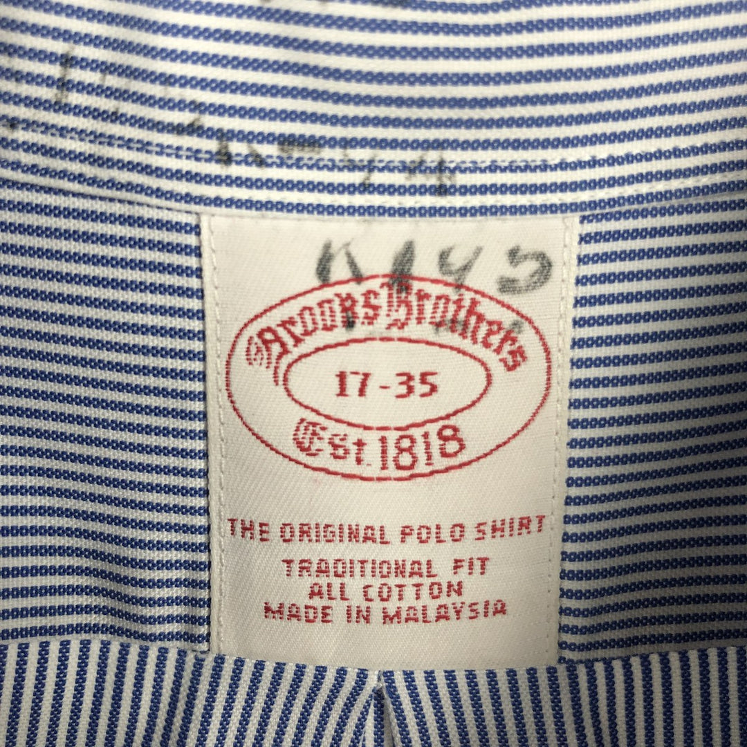 Brooks Brothers Est.1818 Long Sleeve Button-Down Striped Shirt, Men's XL cotton blue type Vintage Second Hand