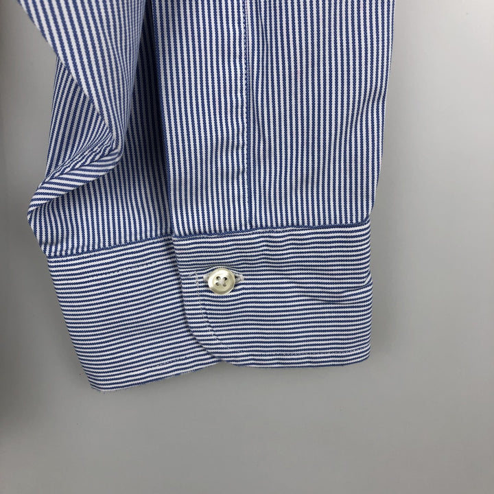 Brooks Brothers Est.1818 Long Sleeve Button-Down Striped Shirt, Men's XL cotton blue type Vintage Second Hand