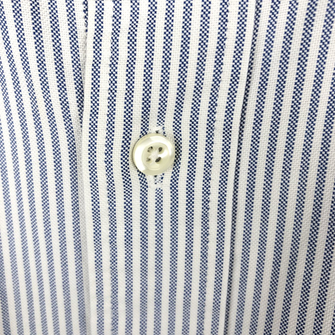 Brooks Brothers Est.1818 Long Sleeve Button-Down Striped Shirt Made in USA Men's Size L Supima Cotton blue type Vintage Second Hand