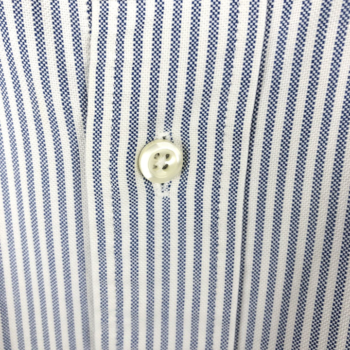 Brooks Brothers Est.1818 Long Sleeve Button-Down Striped Shirt Made in USA Men's Size L Supima Cotton blue type Vintage Second Hand