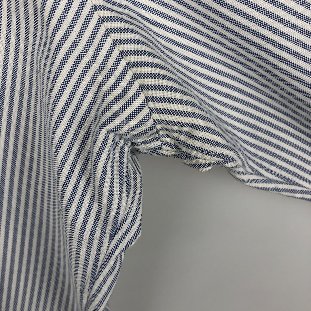 Brooks Brothers Est.1818 Long Sleeve Button-Down Striped Shirt Made in USA Men's Size L Supima Cotton blue type Vintage Second Hand