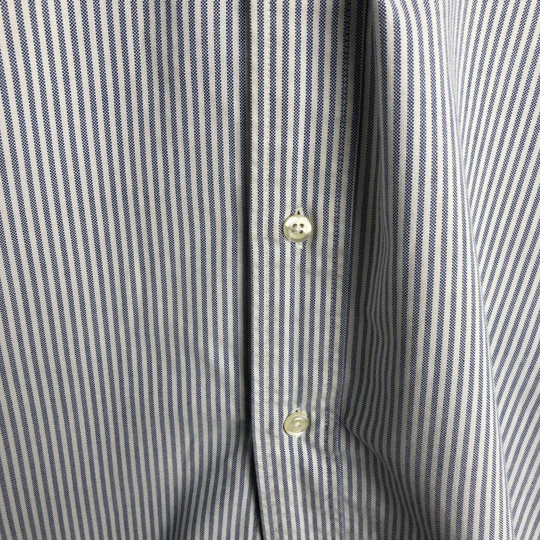 Brooks Brothers Est.1818 Long Sleeve Button-Down Striped Shirt Made in USA Men's Size L Supima Cotton blue type Vintage Second Hand