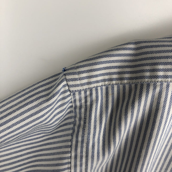 Brooks Brothers Est.1818 Long Sleeve Button-Down Striped Shirt Made in USA Men's Size L Supima Cotton blue type Vintage Second Hand