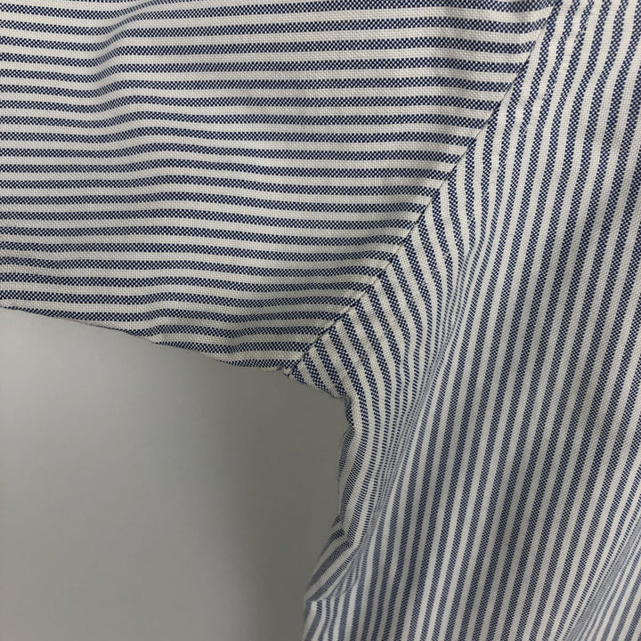 Brooks Brothers Est.1818 Long Sleeve Button-Down Striped Shirt Made in USA Men's Size L Supima Cotton blue type Vintage Second Hand