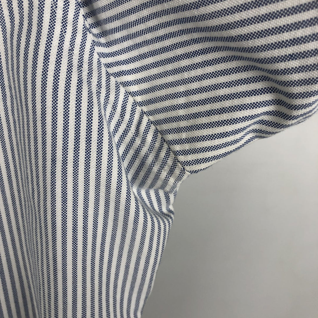 Brooks Brothers Est.1818 Long Sleeve Button-Down Striped Shirt Made in USA Men's Size L Supima Cotton blue type Vintage Second Hand
