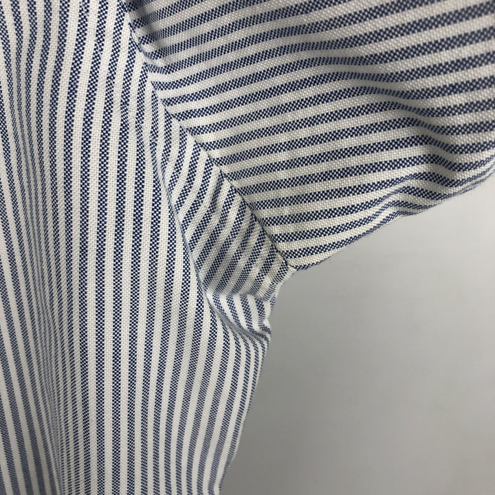 Brooks Brothers Est.1818 Long Sleeve Button-Down Striped Shirt Made in USA Men's Size L Supima Cotton blue type Vintage Second Hand