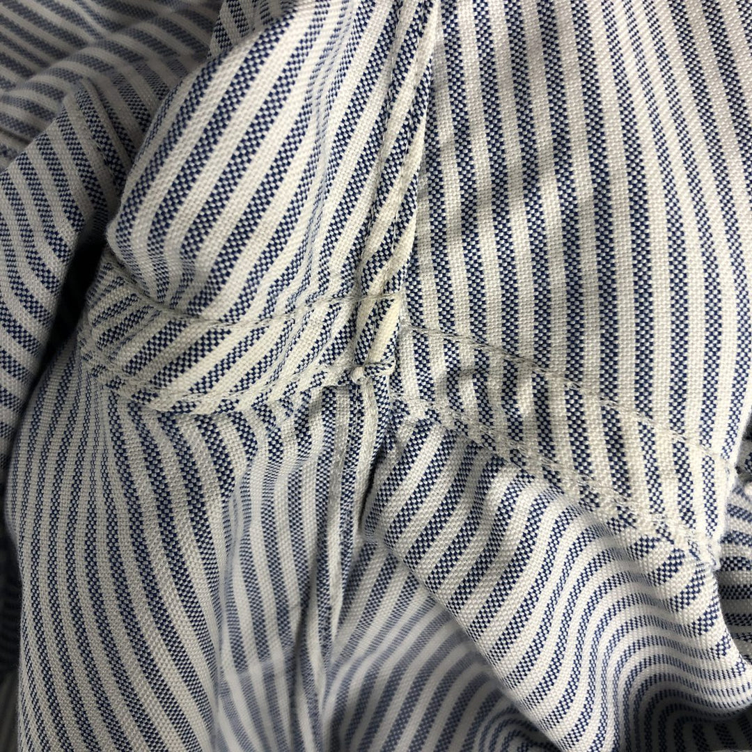 Brooks Brothers Est.1818 Long Sleeve Button-Down Striped Shirt Made in USA Men's Size L Supima Cotton blue type Vintage Second Hand