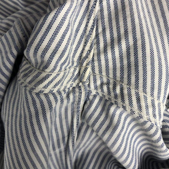 Brooks Brothers Est.1818 Long Sleeve Button-Down Striped Shirt Made in USA Men's Size L Supima Cotton blue type Vintage Second Hand