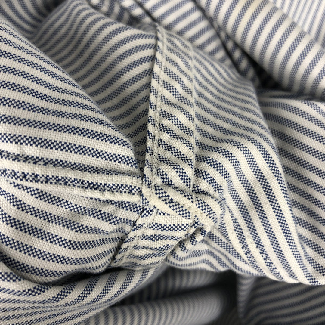 Brooks Brothers Est.1818 Long Sleeve Button-Down Striped Shirt Made in USA Men's Size L Supima Cotton blue type Vintage Second Hand