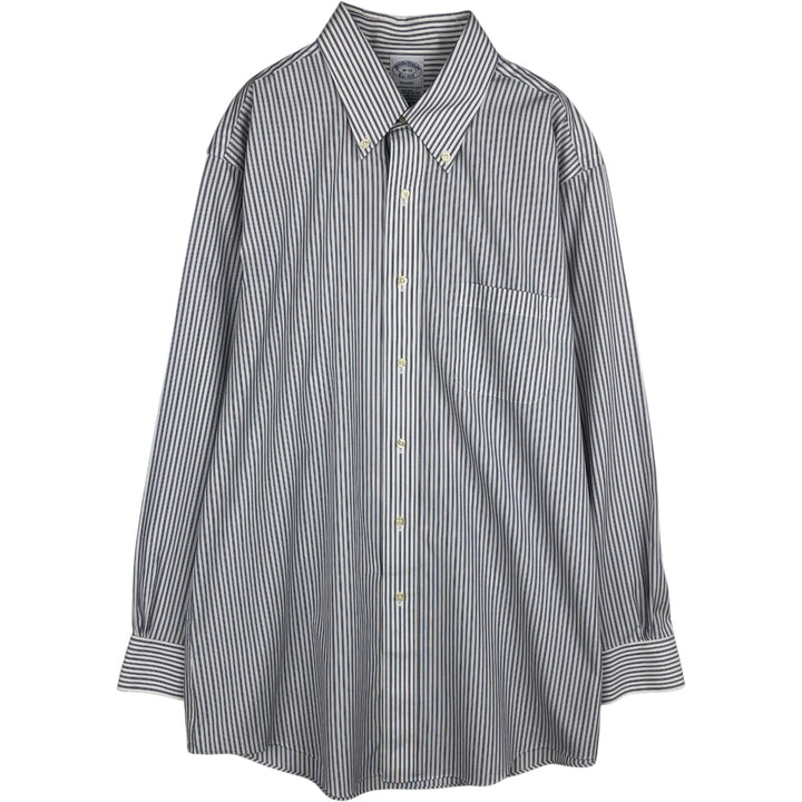 Brooks Brothers Est.1818 REGENT Long Sleeve Button-Down Striped Shirt, Men's Size L Supima Cotton white type Vintage Second Hand
