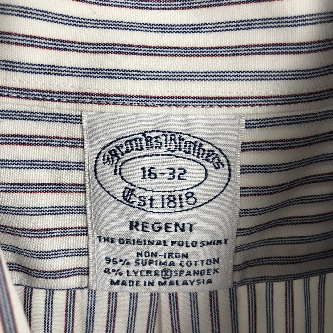 Brooks Brothers Est.1818 REGENT Long Sleeve Button-Down Striped Shirt, Men's Size L Supima Cotton white type Vintage Second Hand